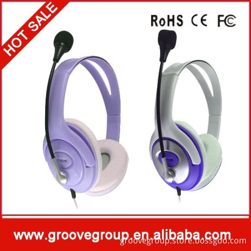 High quality soft headphone computer accessories headset with mic